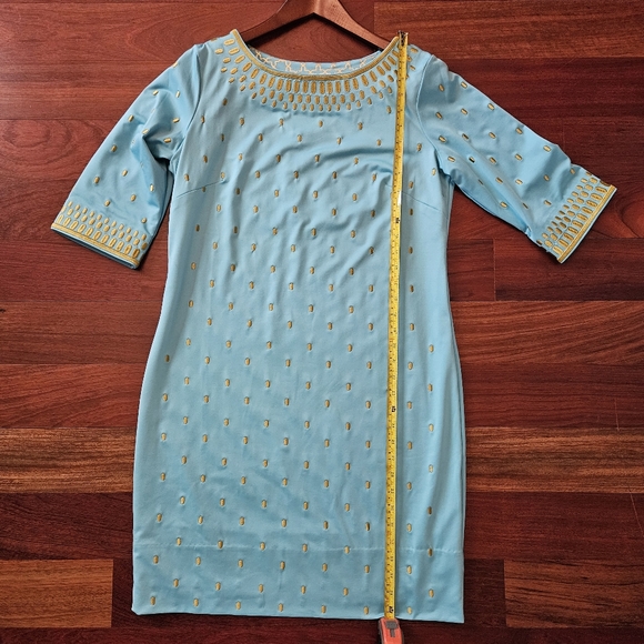 Gretchen Scott Rocket Girl Dress - Trq/Gold - Sz M - Picture 7 of 8